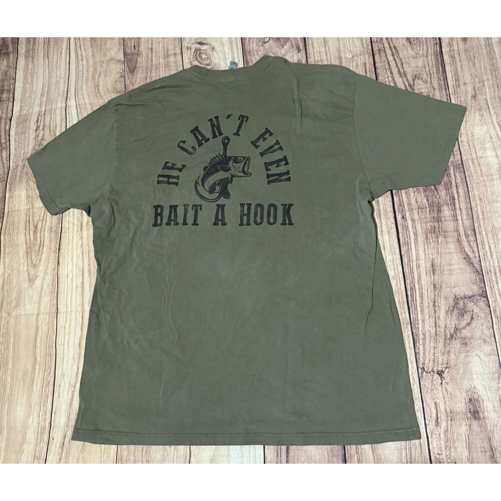 Justin Moore He Can’t Even Bait A Hook Country Music Graphic T Shirt Size 2XL